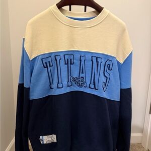 Titans Colorblock Crewneck Sweater - Cream, Blue, and Navy